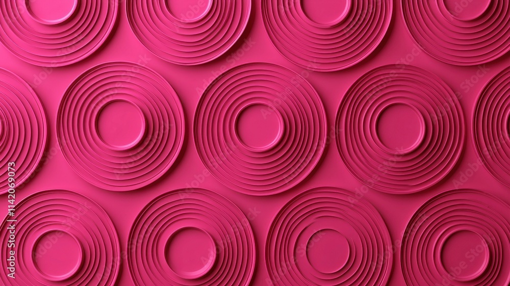 Poster pink concentric circles pattern background texture