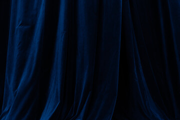 Fototapeta premium Blue curtain in theatre background