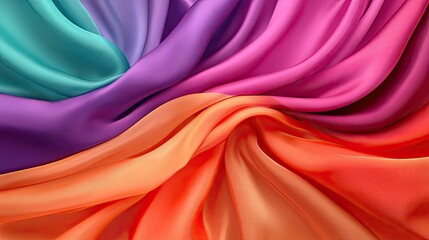 Fototapeta premium Colorful Silk Fabric Drapery Background for Creative Design Projects