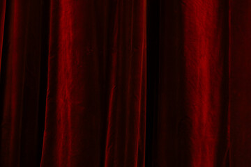 Fototapeta premium Red curtain in theatre background
