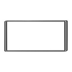two black rectangles, one inside the other, on a white background vector illustration.  double frame