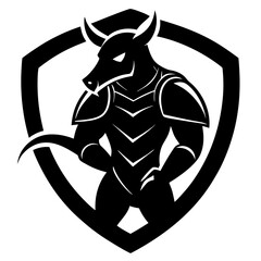 Armadillo Shield Defender esport mascot design vector silhouette