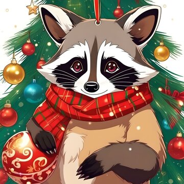 el mapache nos felicita la navidad