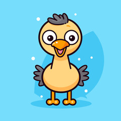 Ostrich cute simple illustration