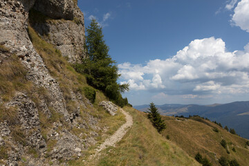Romania landscape on a cloudy summer day