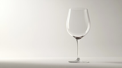 Elegant Empty Wine Glass on Minimalist Background