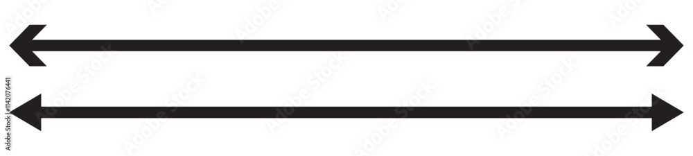 Poster double arrow icon set . two side arrows icon vector illustration. thin black arrow double pointing. 