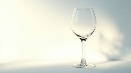 Fototapeta premium Elegant Empty Wine Glass on Minimalist Background