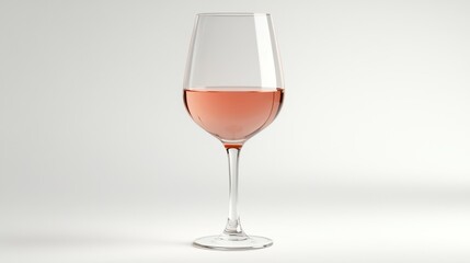 Clear 3D Rendering of a Wine Glass