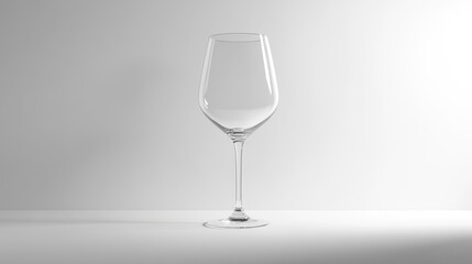 Fototapeta premium Elegant Minimalist Transparent Wine Glass on Simple Background