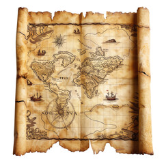 Treasure Map isolated on transparent background remove Png, Clipping Path