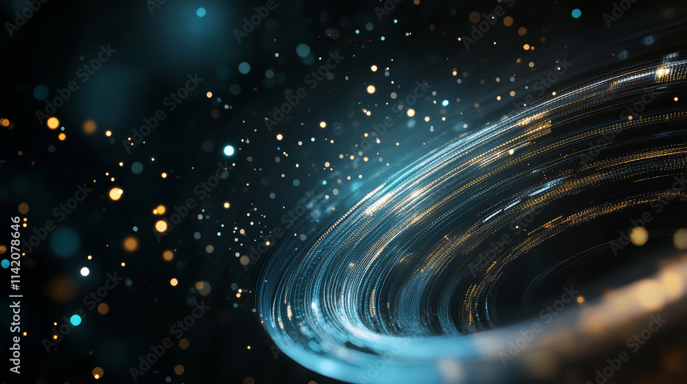 Aufkleber swirling particles create a mesmerizing cosmic effect in a dark environment filled with light