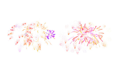 New Years Fireworks on Transparent Background 4K