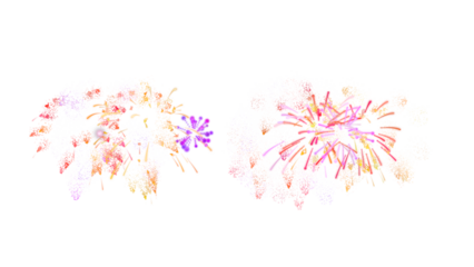 New Years Fireworks on Transparent Background 4K