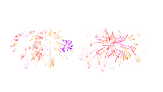New Years Fireworks on Transparent Background 4K