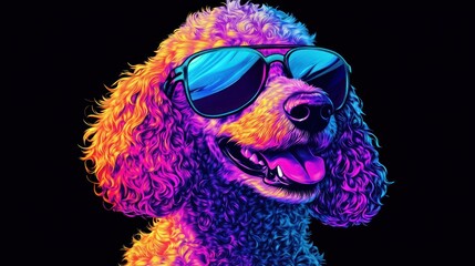 Groovy Poodle in Neon Sunglasses
