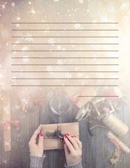 Christmas letter to Santa template with handmade gift box, printable To Do List, Wish list or...