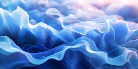 Obraz premium Abstract blue wavy texture, flowing fabric-like design.