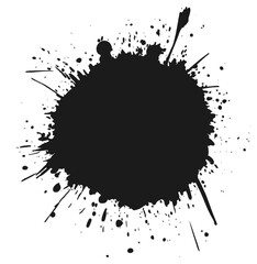 Fototapeta premium PNG Grunge brush splatter stain black.