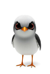 Fototapeta premium Montessori Flashcards Clipart Kawaii Terns Clipart isolated on a white background. Suitable for animal flashcard, alphabet flashcards