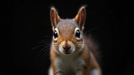 Obraz premium Curious Squirrel Close-Up with Bright Eyes