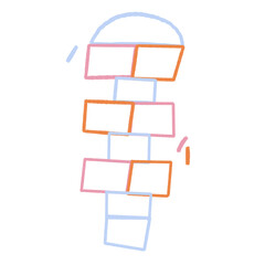 Hand-Drawn Hopscotch Game Illustration
