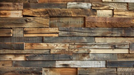 Image shows an old, weathered wooden wall with 18 planks in different colors and textures, creating a rustic vibe. Ideal as a decorative backdrop.