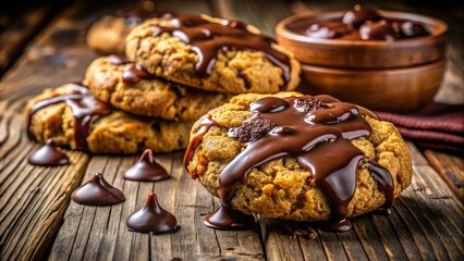 Indulge in gooey, homemade melted chocolate oatmeal cookies.  Perfect recipe and stunning photos included.