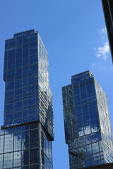 Obraz premium Glass facade of skyscrapers located in the business center of Moscow.