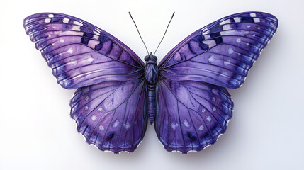 Obraz premium stunning purple butterfly illustration with intricate details and white background