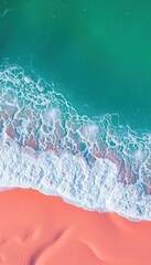 Naklejka premium view of a beach with a wave coming in to the shore