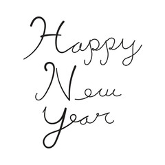 happy new year script writing vector design