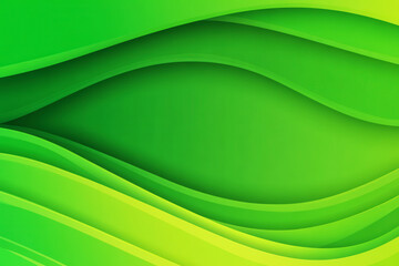 Abstract Green Background with Smooth Flowing Curves and Gradient Design