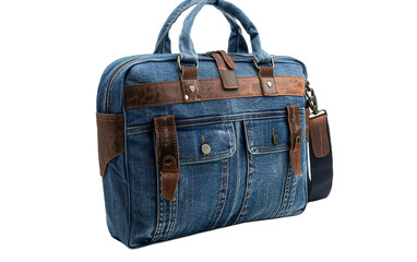 Denim Laptop Case on transparent background PNG.