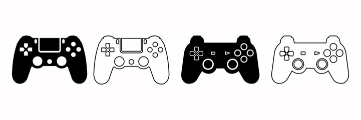 Joystick gamepad icon set. flat illustration of vector icon