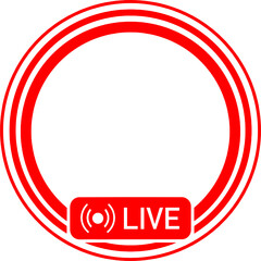 Obraz premium Livestream icon. User Account livestream frame. Live streaming circle frame