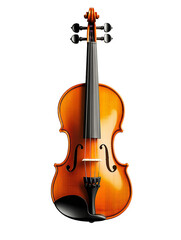 Obraz premium brown violin isolated on transparent on white background, png