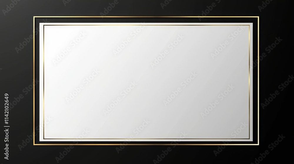 Aufkleber featuring a golden frame with double borders, the design encloses a pristine white area, creating an