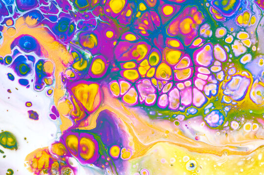 Fluid Art. Abstract colorful background, wallpaper. Mixing  paints. Modern art. Marble texture. Colorful canvas.