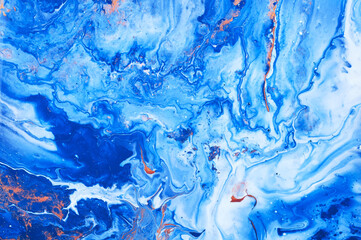 Fluid Art. Abstract colorful background, wallpaper. Mixing  paints. Modern art. Marble texture. Colorful canvas.