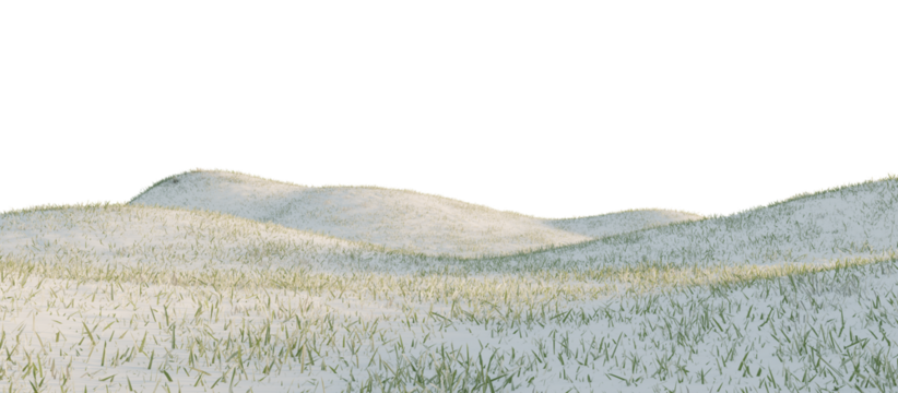 Snow-Covered Hills Under a Calm Sky. 3D render.	
