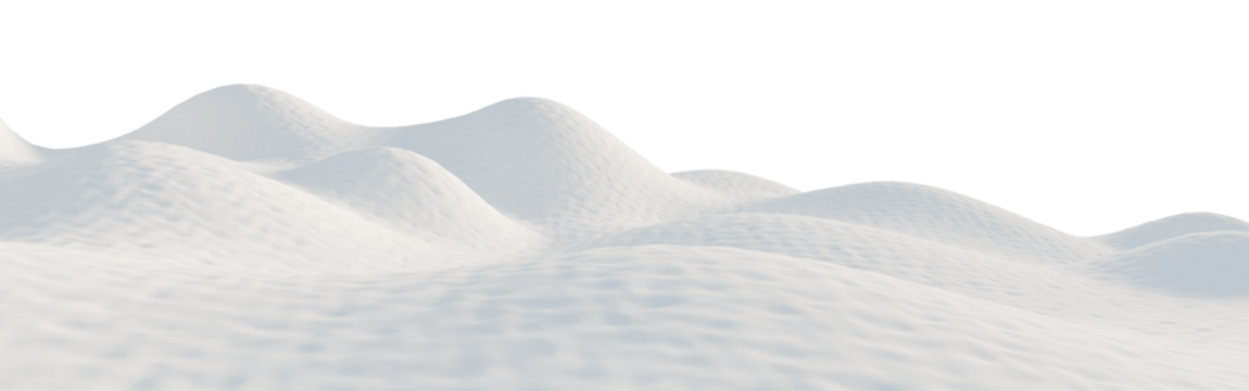 Snow-Covered Hills Under a Calm Sky. 3D render.	
