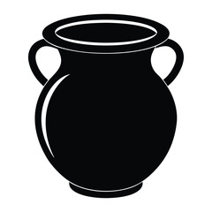 A black silhouette Pot Cauldron Vector