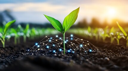 New Growth in the Soil with Digital Connections Representing Innovation in Agriculture and Sustainability