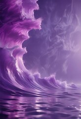 Softly glowing waves in shades of purple against an abstract background, purple hues, twilight