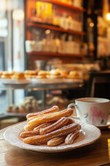 Freshly Made Delicious Churros with Dulce De Leche