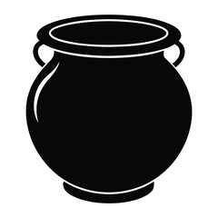 A black silhouette Pot Cauldron Vector