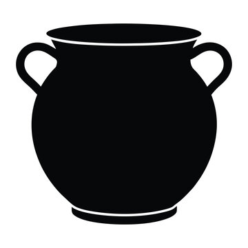 recommend clip art: A black silhouette Pot Cauldron Vector