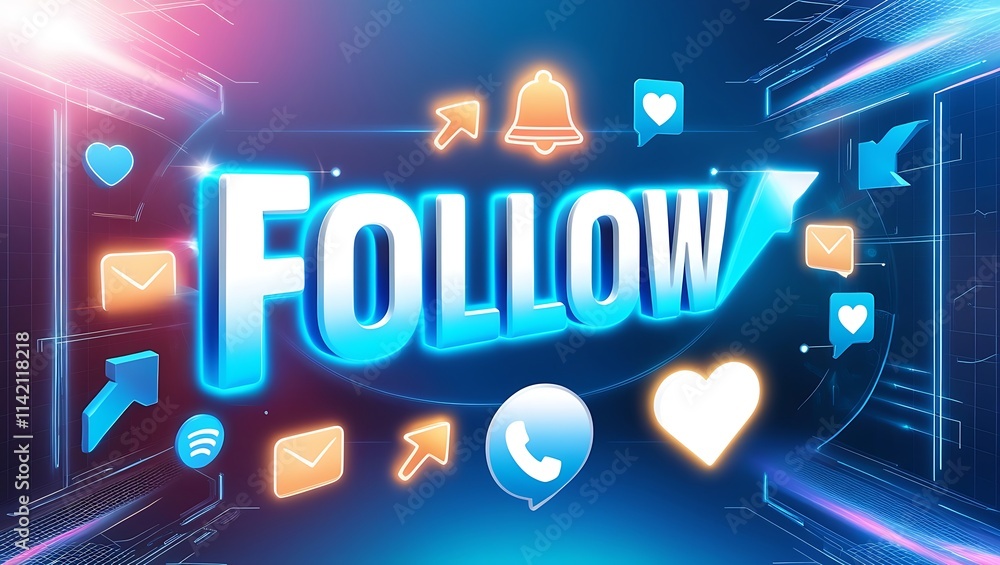 Poster 3d glowing 
