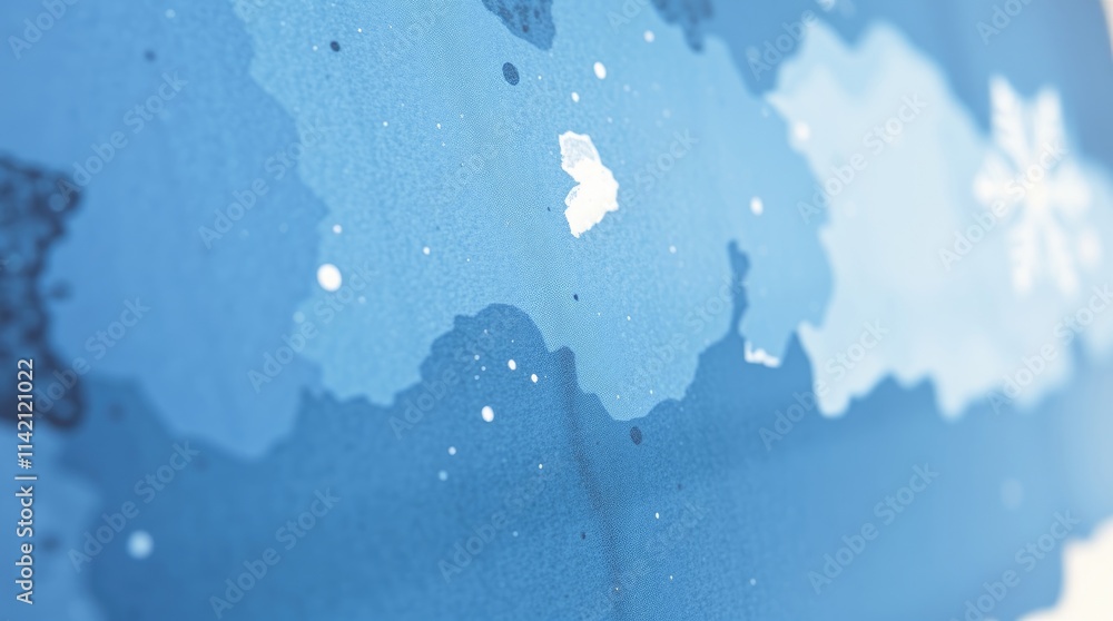 Poster delicate hues of blue and white blend seamlessly, creating a peaceful winter landscape filled with s